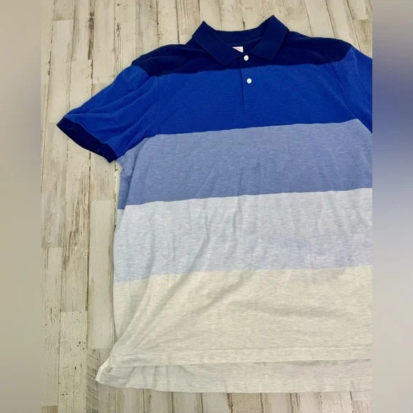 Brooks Brothers Supima Cotton Original Fit Polo Shirt XXL Pastel Striped Blue - Picture 3 of 10